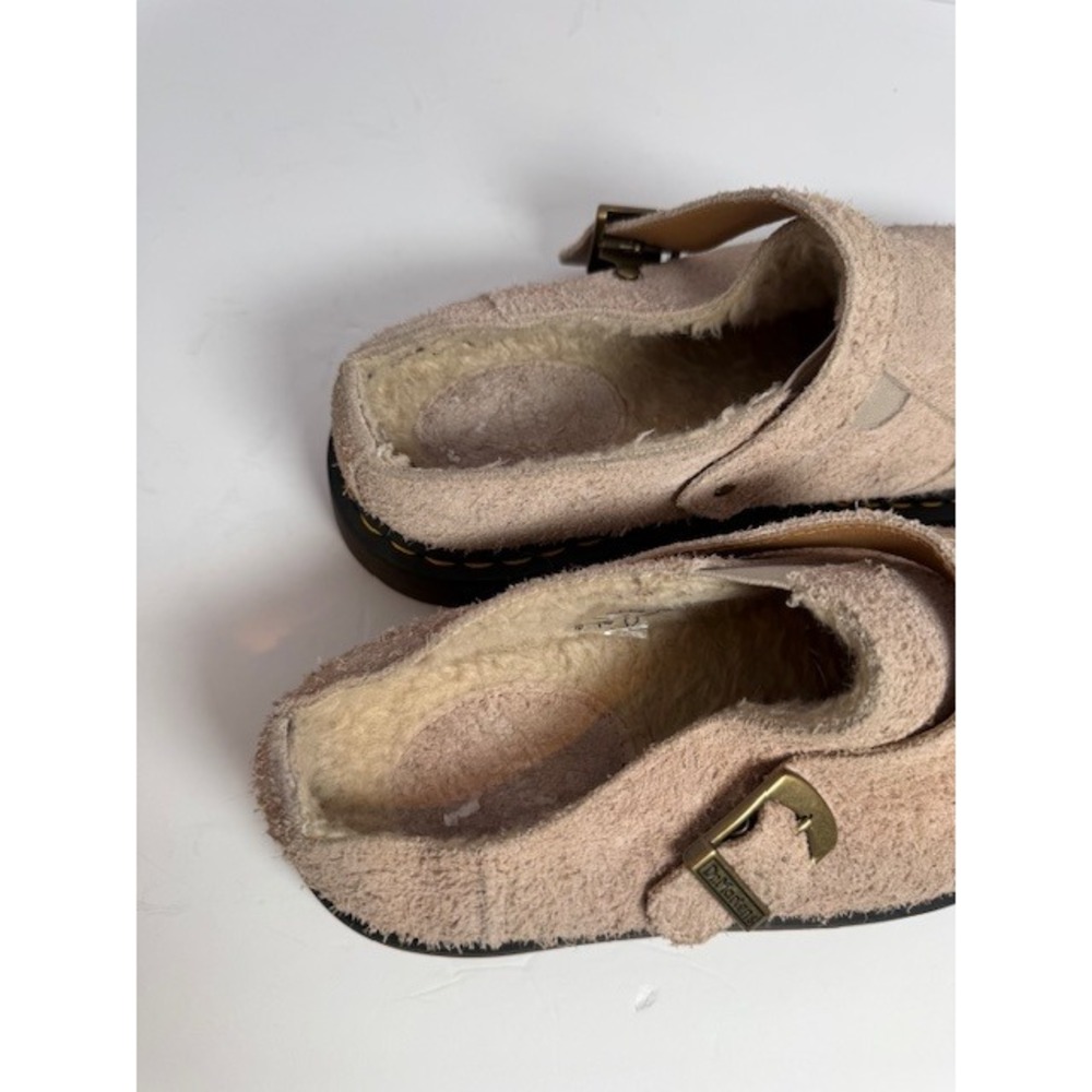 Dr. Martens  Light Tan Suede Slip-On Mule with Buckle - Picture 4 of 11